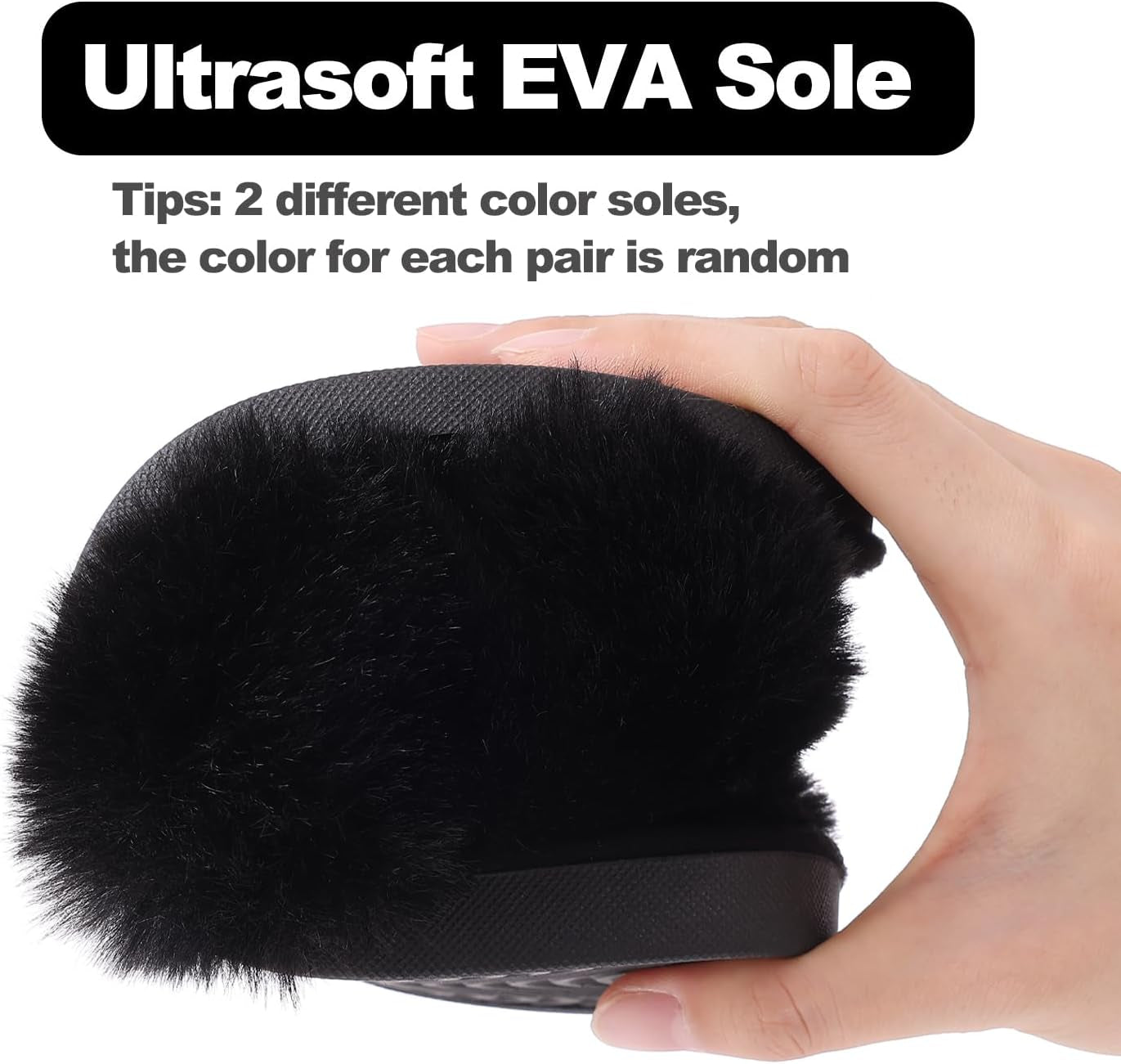 Women'S Fuzzy Slippers Cross Band Memory Foam House Slippers Open Toe