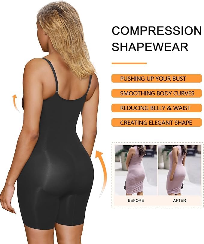 Women'S Shapewear Bodysuit Tummy Control Body Shaper Seamless Sculpting Snatched Waist Body Suit